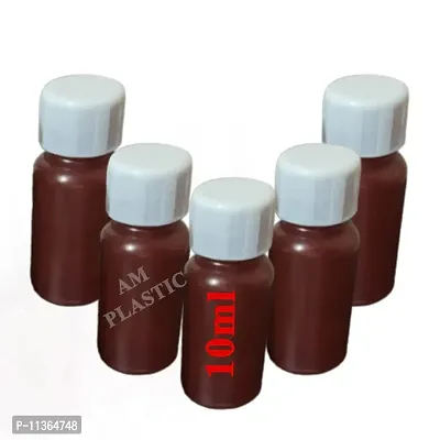 A M Plastic 10 ml Liquid AMBER TYPE Homeopathy Plastic Bottles With Inner and Outside Cap - Pack of 1000-thumb2