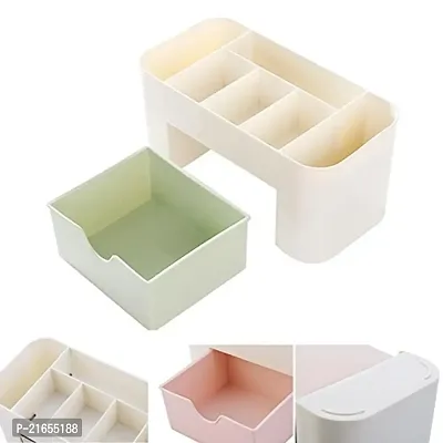 CPEX Plastic Multi Functional Rectangular Cosmetic Storage Organizer Box with Drawer (Multicolor, 22x10.5x10.5cm/8.66x4.13x4.13'')-thumb5