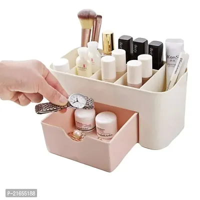 CPEX Plastic Multi Functional Rectangular Cosmetic Storage Organizer Box with Drawer (Multicolor, 22x10.5x10.5cm/8.66x4.13x4.13'')-thumb4