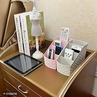 CPEX Plastic Storage Basket Box 4 Sections Compact Bathroom, Kitchen, Office Combas06 Plastic Storage Basket-thumb3