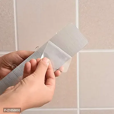 Cpixen Multi-Purpose Adhesive Sticker, 6 Hook Towel Hanger for Kitchen, Bathroom, Transparent 6-Rail Non-Marking Strong Sticking Self Adhesive Hanger Hook-thumb5