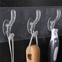 SOCHEP Adhesive Sticker Multi-Purpose 5 Hook for Hanging Strong Stick-on Hook for Wall Hangers-thumb3