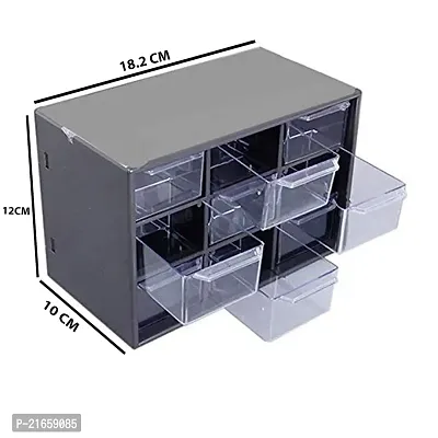 SOCHEP 9 Drawer Multipurpose Plastic Storage Box Jewelry Sundries Organizer Desktop Office Supplies Cabinet-thumb3