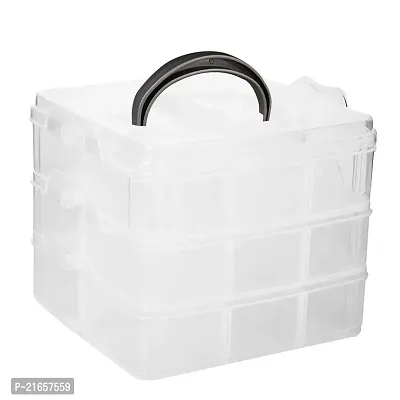 Buy Ebofab Plastic 18 Grid Multi Utility Square Storage Box With 3  Removable Layers For Jewellery//makeup/cosmetic (multi Color, 15 X 15 X12.8  Cm) Online In India At Discounted Prices