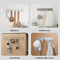 SOCHEP Adhesive Sticker Multi-Purpose 5 Hook for Hanging Strong Stick-on Hook for Wall Hangers-thumb4