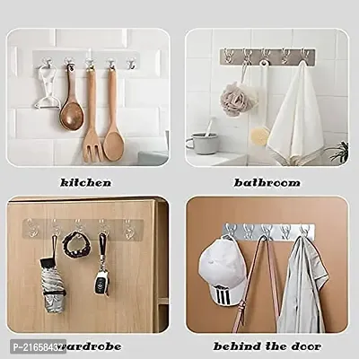 SOCHEP Adhesive Sticker Multi-Purpose 5 Hook for Hanging Strong Stick-on Hook for Wall Hangers-thumb5