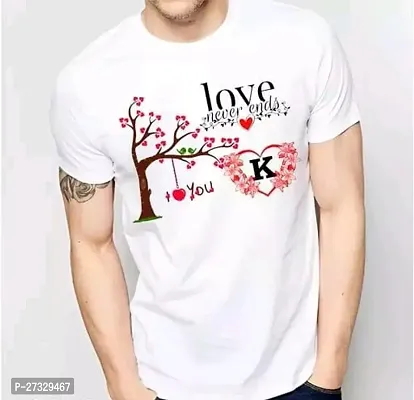 Elegant White Polyester Blend Printed Round Neck Tees For Men-thumb0