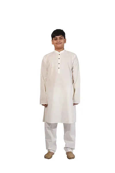 Pehanaava Boy's Ready to Wear Cotton Traditional Kurta & Pyjama Set