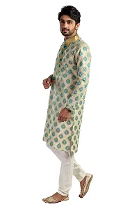 ASFashionKurta Self-Design Cotton Silk Men's Kurta Pyjama Set-thumb3