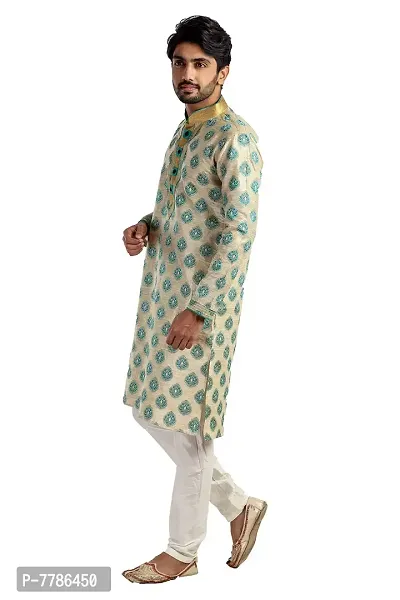 ASFashionKurta Self-Design Cotton Silk Men's Kurta Pyjama Set-thumb4