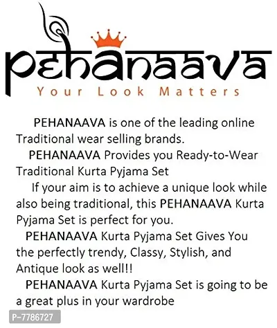 Pehanaava Men's Ready to Wear Cotton Traditional Straight Kurta - Golden-thumb5