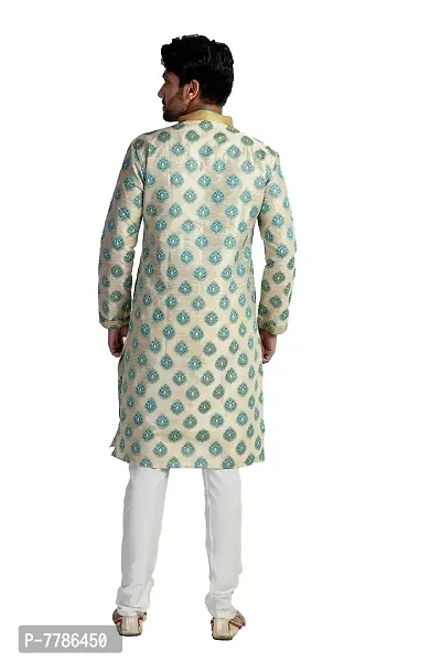 ASFashionKurta Self-Design Cotton Silk Men's Kurta Pyjama Set-thumb3