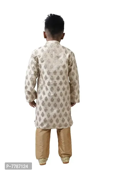 Pehanaava Boy's Ready to Wear Cotton Blend Kurta & Pyjama Set-thumb4