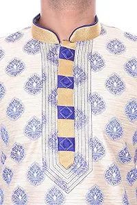 Pehanaava Men's Self-Design Cotton Silk Kurta Pyjama Set-thumb3