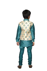 Pehanaava Boys Kurta Pyjama Set with Designer Ethnic Nehru Jacket-thumb1