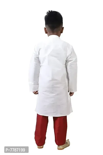 Pehanaava Boy's Ready to Wear Dupion Silk Kurta & Pyjama Set-thumb4