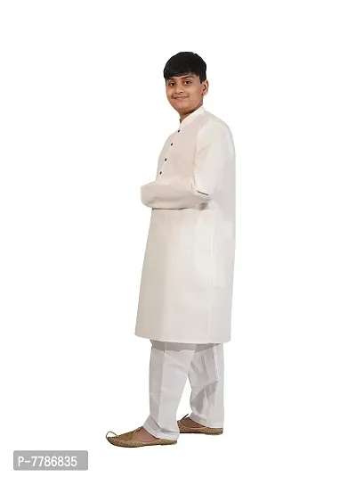 Pehanaava Boy's Ready to Wear Cotton Traditional Kurta & Pyjama Set-thumb3