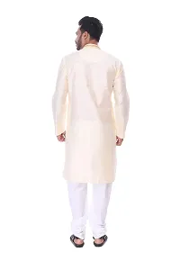 Pehanaava Men's Ready to Wear Cotton Traditional Straight Kurta - Cream-thumb2