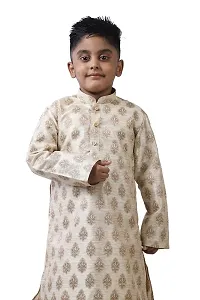 Pehanaava Boy's Ready to Wear Cotton Blend Kurta & Pyjama Set-thumb1