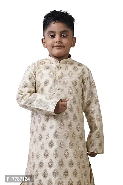 Pehanaava Boy's Ready to Wear Cotton Blend Kurta & Pyjama Set-thumb2