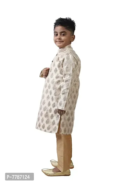 Pehanaava Boy's Ready to Wear Cotton Blend Kurta & Pyjama Set-thumb3