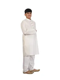 Pehanaava Boy's Ready to Wear Cotton Traditional Kurta & Pyjama Set-thumb1