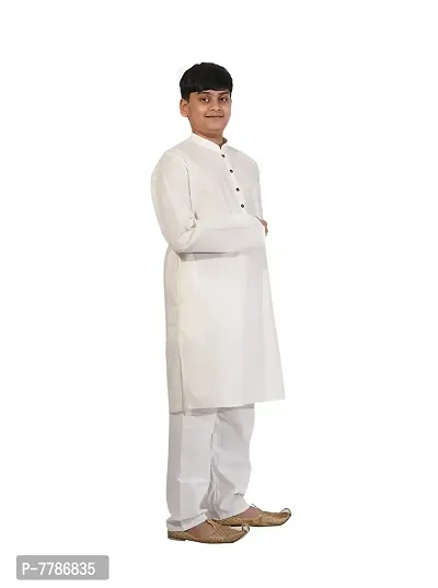 Pehanaava Boy's Ready to Wear Cotton Traditional Kurta & Pyjama Set-thumb2