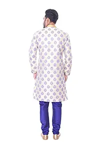 Pehanaava Men's Self-Design Cotton Silk Kurta Pyjama Set-thumb2