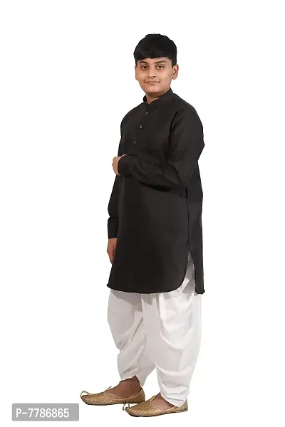 Pehanaava Boy's Ready to Wear Cotton Festive & Party Kurta and Patiala Set-thumb5
