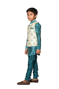 Pehanaava Boys Kurta Pyjama Set with Designer Ethnic Nehru Jacket-thumb3