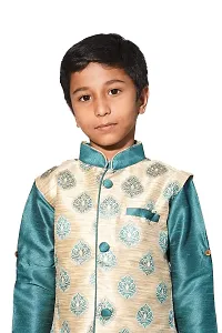 Pehanaava Boys Kurta Pyjama Set with Designer Ethnic Nehru Jacket-thumb2