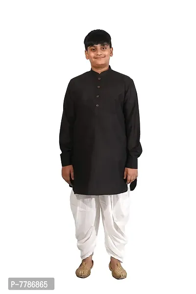 Pehanaava Boy's Ready to Wear Cotton Festive & Party Kurta and Patiala Set-thumb0