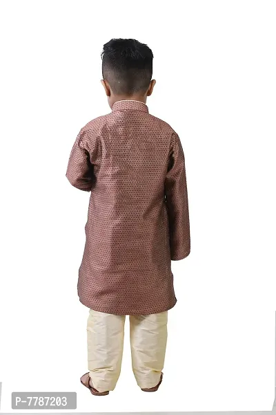 Pehanaava Boy's Ready to Wear Cotton Blend Kurta & Pyjama Set-thumb4