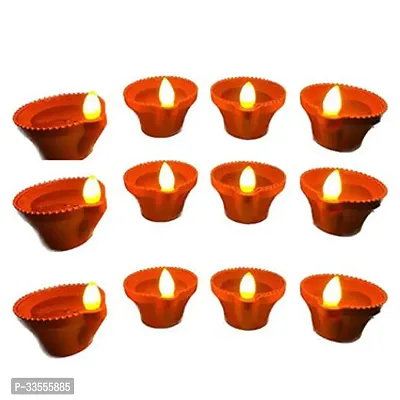 Water Sensor Diya Set Water Sensor LED Diyas Decorative Diya Decorative LED Lights E-Diya I Battery Operated(12pcs)CS_04-thumb0