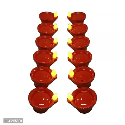 Water Sensor Diya Set Water Sensor LED Diyas Decorative Diya Decorative LED Lights E-Diya I Battery Operated(12pcs)CS_09