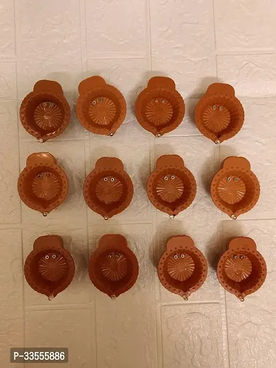 Water Sensor Diya Set Water Sensor LED Diyas Decorative Diya Decorative LED Lights E-Diya I Battery Operated(12pcs)CS_05-thumb0