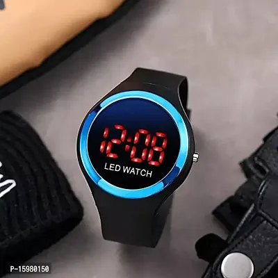 Apple Logo Round Dial Silicon Strap Digital Watch For Boy Digital Watch - For Men