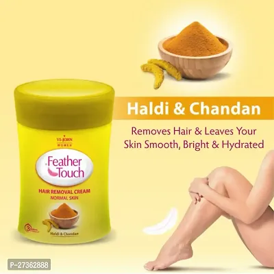 VI-JOHN Women Feather Touch Hair Removal Haldi Chandan (40gm) each Cream : (PC OF 2)-thumb4