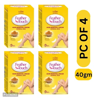 Women Feather Touch Hair Removal Haldi Chandan (40gm) each Cream : (PC OF 4)