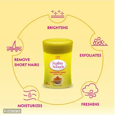 Women Feather Touch Hair Removal Haldi Chandan (40gm) each Cream : (PC OF 4)-thumb5