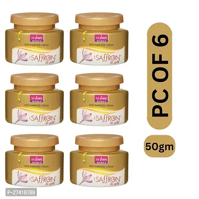 VI - JOHN Gold Saffron Fairness Cream For Uneven Skin Tone  All Skin- 50 Gm Gold - (Pack of 6)-thumb0