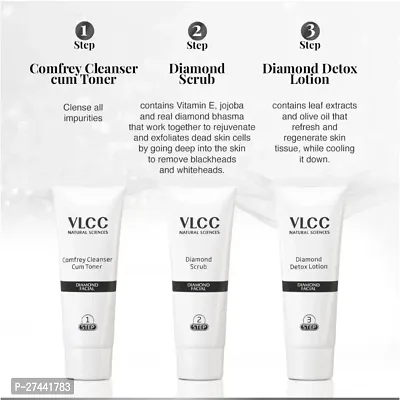 VLCC Diamond Facial Kit - Skin purifying with Parlour Glow Diamond Infused Facial Kit : (60g)-thumb3