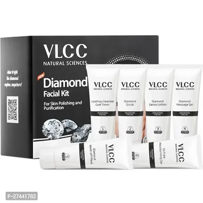 VLCC Diamond Facial Kit - Skin purifying with Parlour Glow Diamond Infused Facial Kit : (60g)-thumb4