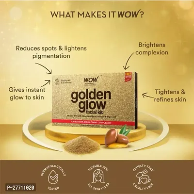 WoW's Signature Golden Glow Facial Kit | Golden Secrets Gleam  Glow : (60ml+25ml , PACK OF KIT 2)-thumb3