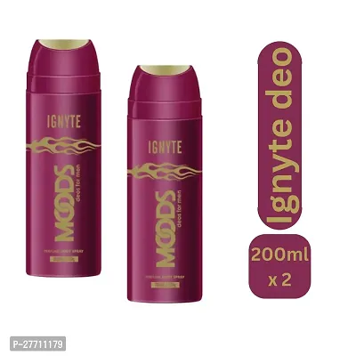 MOODS IGNYTE Deodorant Spray, 200ml | Body Spray - For Men  Women : (PC OF 2)