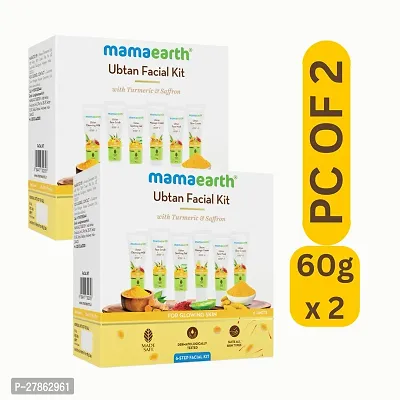 Mamaearth Ubtan Facial Kit with Turmeric  Saffron for Glowing Skin  (60 g) : (PACK OF KIT 2)