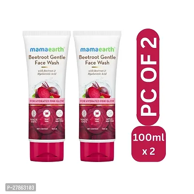 Mamaearth Beetroot Gentle With Beetroot  Hyaluronic Acid For Hydrated Pink Glow Face Wash  (100 ml) : (PC OF 2)