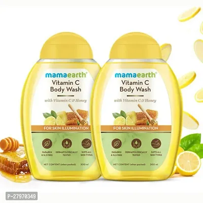 Mamaearth Vitamin C Body Wash with Vitamin C and Honey for Skin Illumination - 300ml | Deeply Cleanses | Brightens Skin |Unlocks Radiance : (PC OF 2)