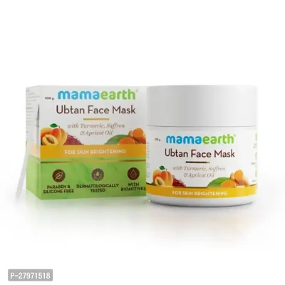 Mamaearth Ubtan Face Mask with Saffron and Turmeric | For Skin Brightening and Tan Removal - 100g : (PC OF 1)-thumb0