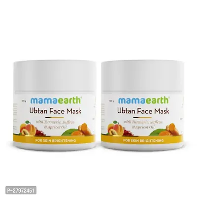 Mamaearth Ubtan Face Mask with Saffron and Turmeric for Skin Brightening and Tan Removal - 100g Unveils Glow | Removes Tan | Makes Skin Healthy : (PC OF 2)